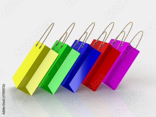 3d render of colorful shopping bag