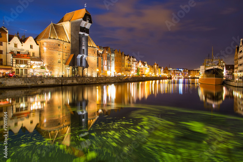 A view of a Gdansk port in the dusk, Gdansk, Poland