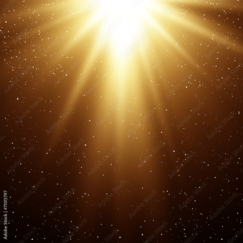 Abstract magic gold light background