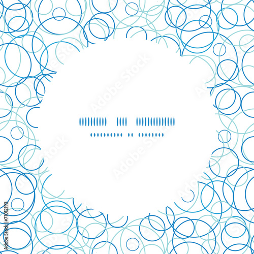 Vector abstract blue circles circle frame seamless pattern