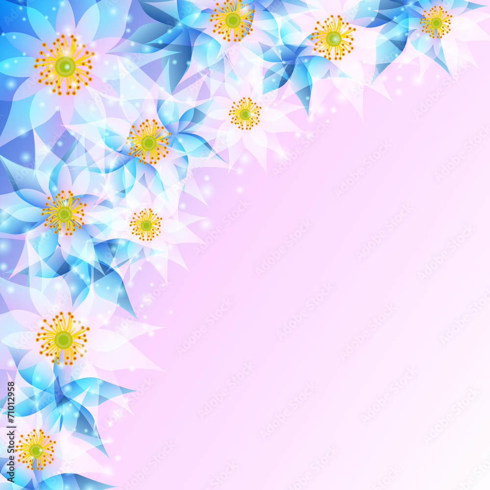 Festive background with abstract flowers