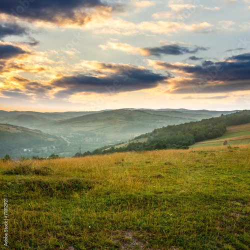 field near home slope at sunrise © Pellinni