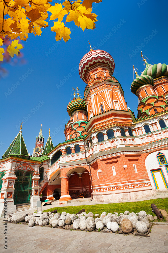 Saint Basil's Cathedral with stones during day