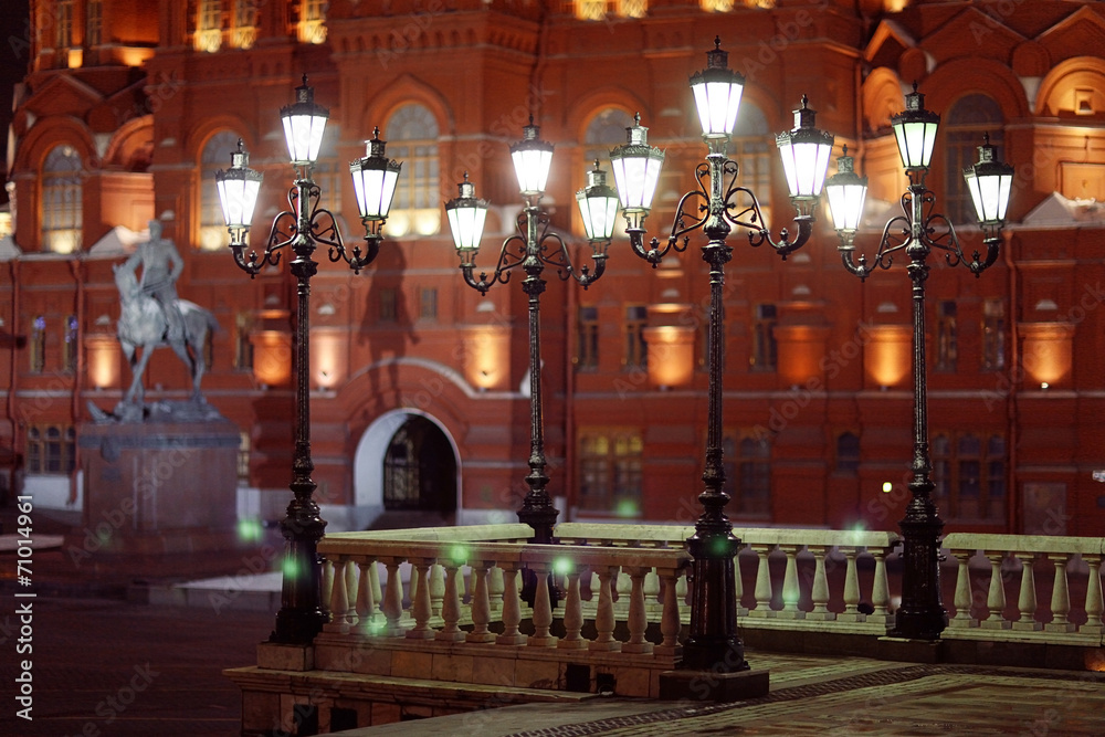 Fototapeta premium moscow night Historical Museum