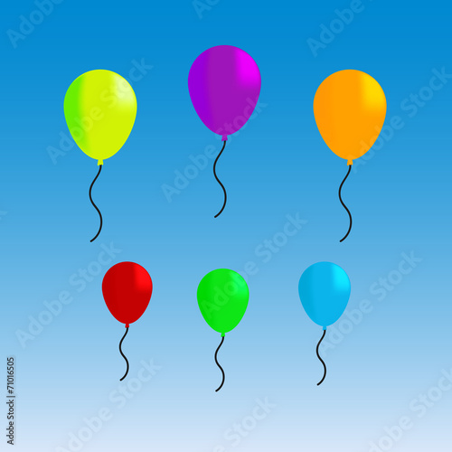 Vector illustration of colorful funny balloons