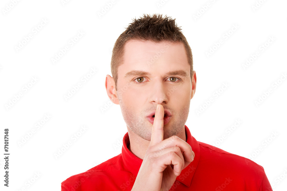 Mangesturing to be quiet Mangesturing to be quiet