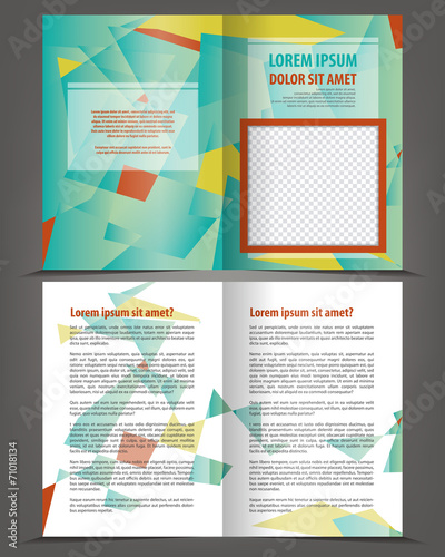 Vector empty bifold brochure print template bright design