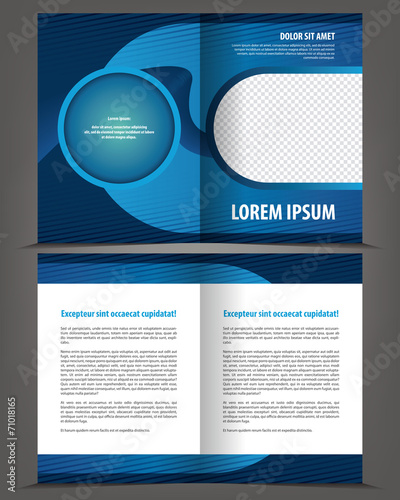 Vector empty bifold brochure print template design