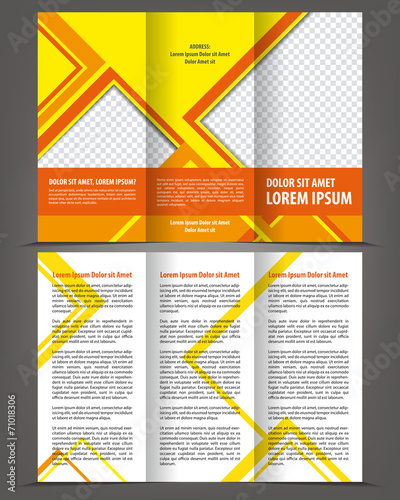 Vector empty trifold brochure design print template