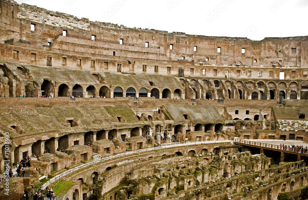 The ruines of the Roman Coliseum.