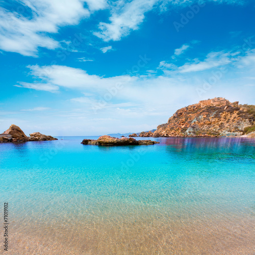 Cartagena Cala Cortina beach in Murcia Spain