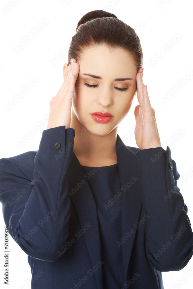 Young woman suffering a headache Young woman suffering a headache