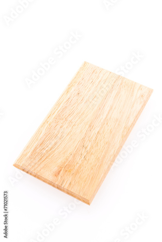 Wooden cutting board isolated on white background