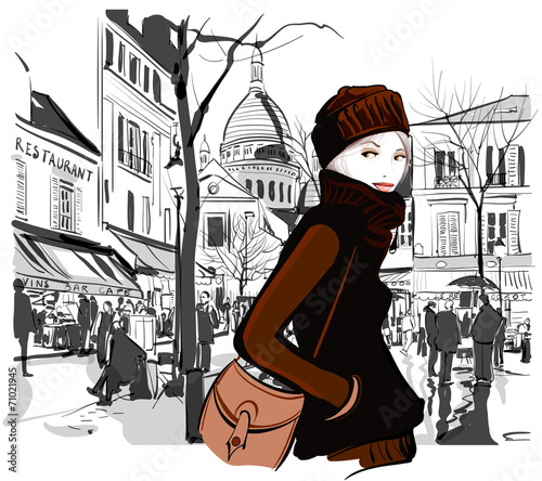 Woman in Montmartre square