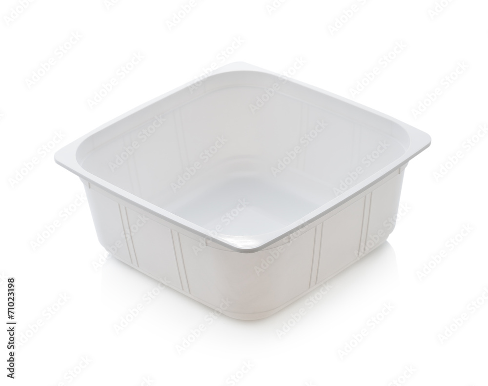 white plastic food container isolated on white background white plastic food container isolated on white background