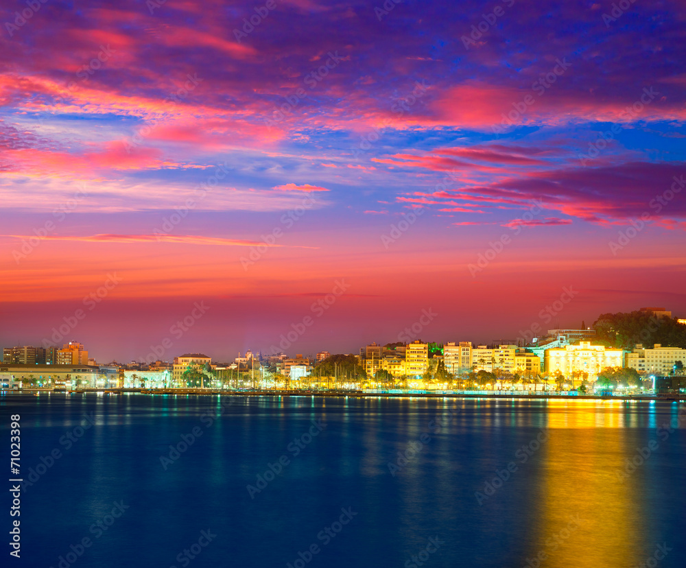 Cartagena Murcia port skyline in Spain