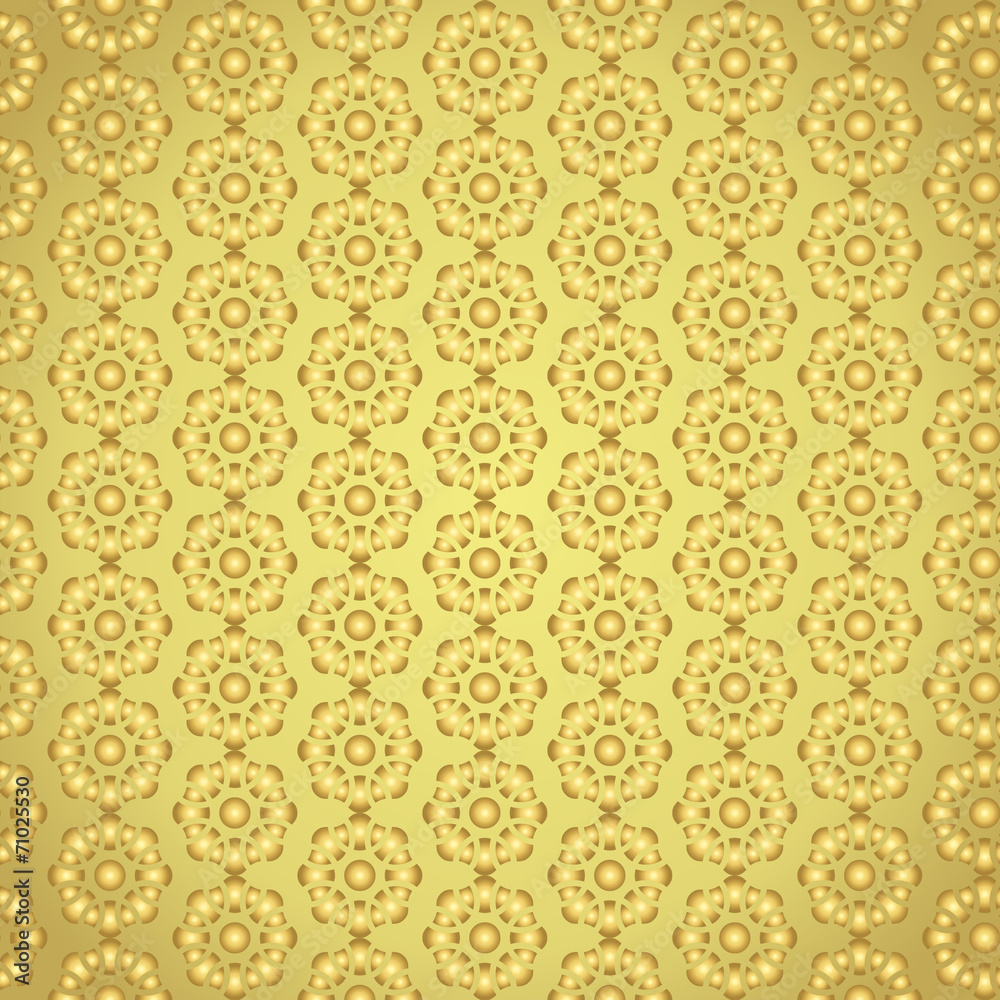 Gold Abstract Flower Pattern on Pastel Background