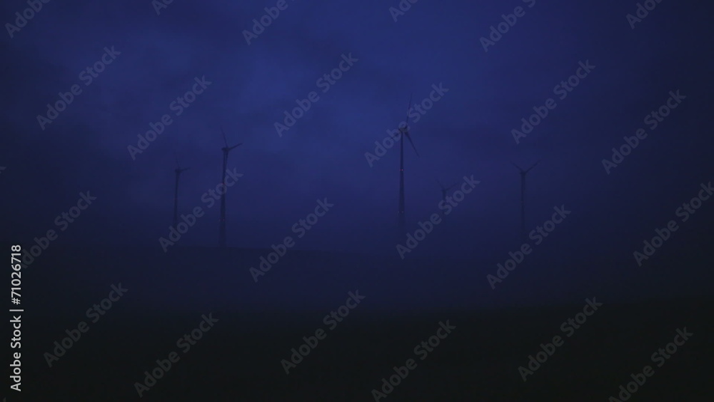 power generating windmills at night
