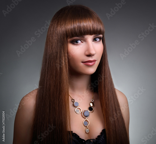 Girl with straight hair