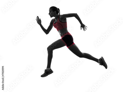 Fototapeta Naklejka Na Ścianę i Meble -  woman runner running jogger jogging  silhouette