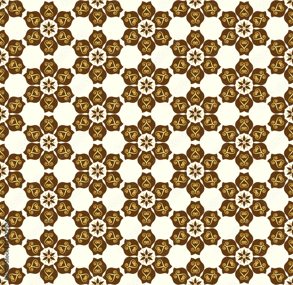 Brown Tulip Flower and Swirl Pattern on Pastel Background Brown Tulip Flower and Swirl Pattern on Pastel Background