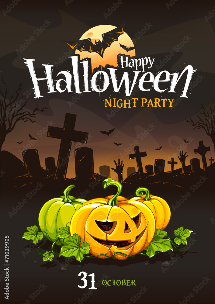 Halloween Poster Design - obrazy, fototapety, plakaty 