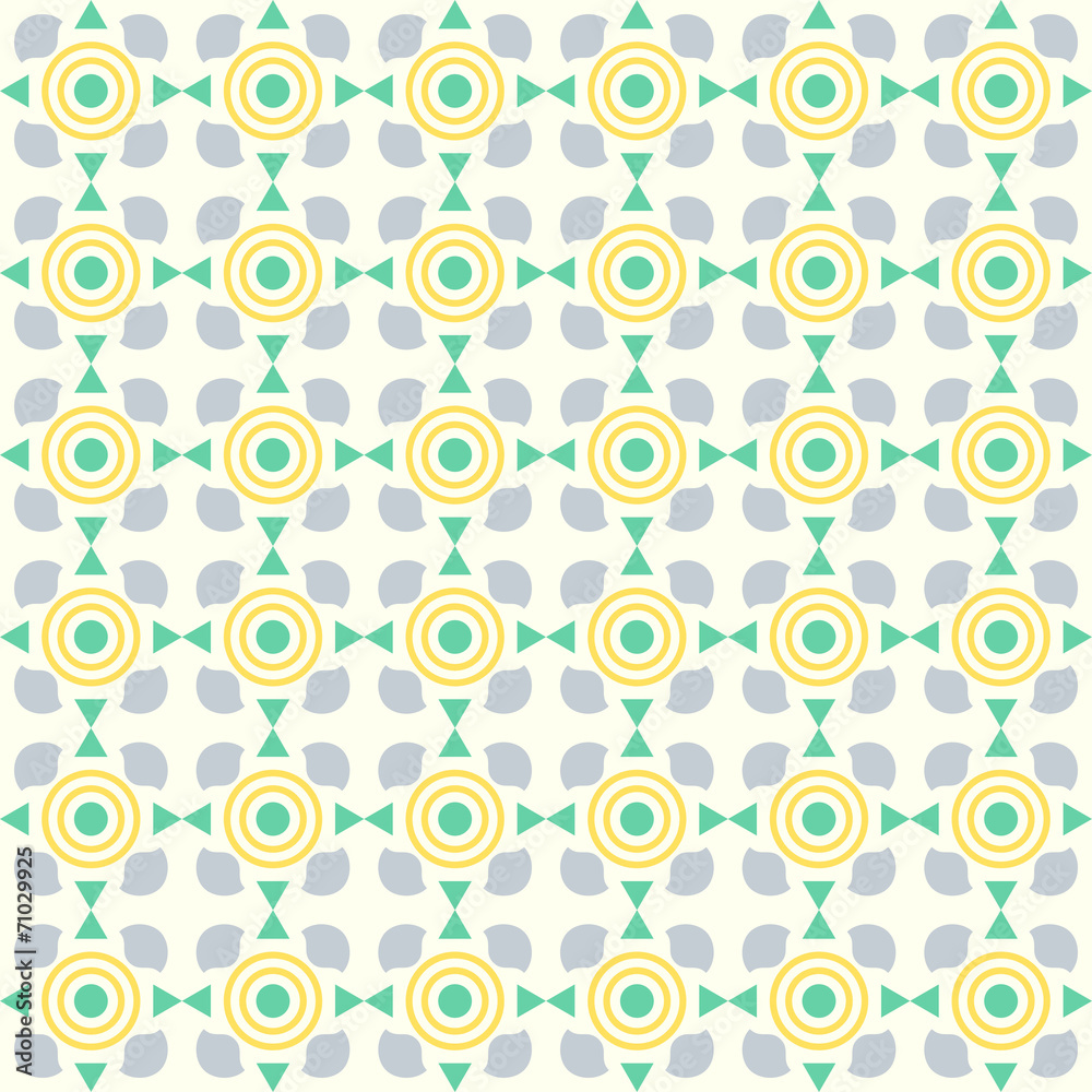 Green Triangle and Circle and Curve Cup Pattern on Pastel Backgr Green Triangle and Circle and Curve Cup Pattern on Pastel Backgr