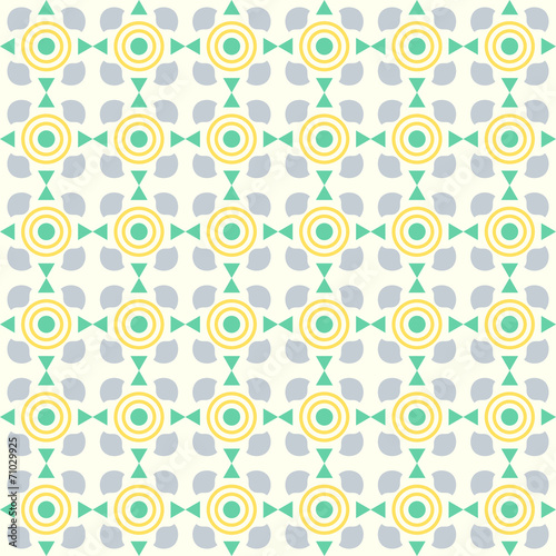 Green Triangle and Circle and Curve Cup Pattern on Pastel Backgr
