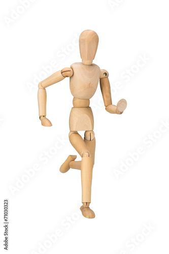 wooden mannequin  isolated on white background