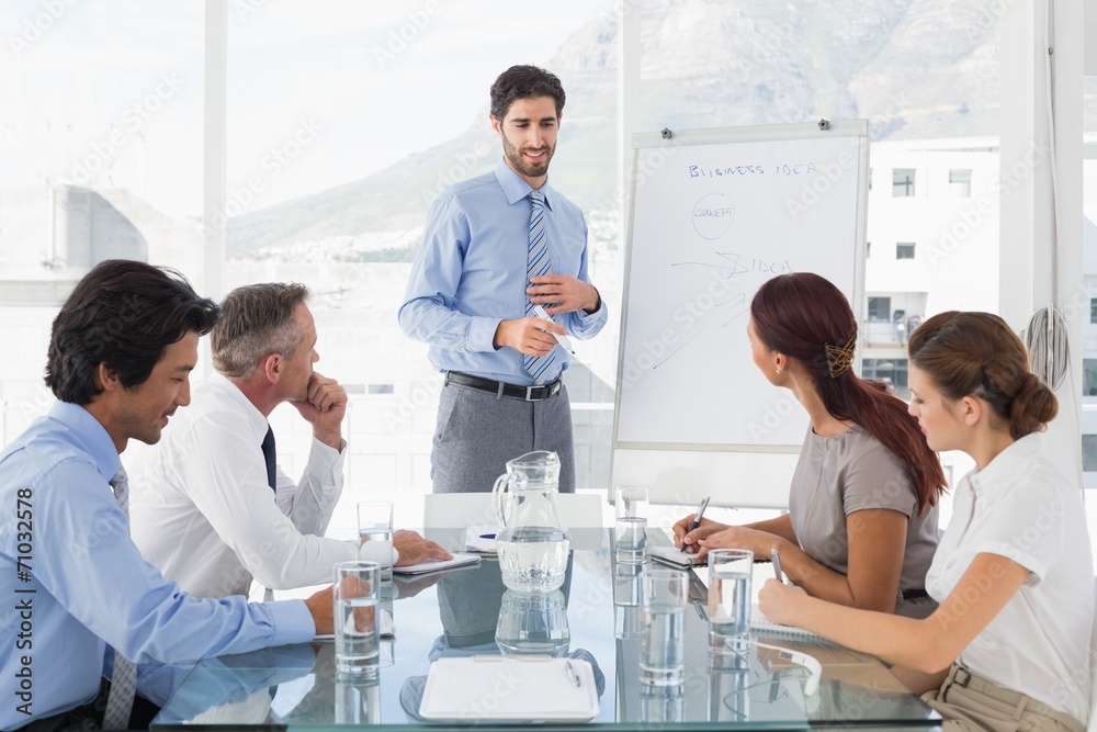 Business man giving a presentation