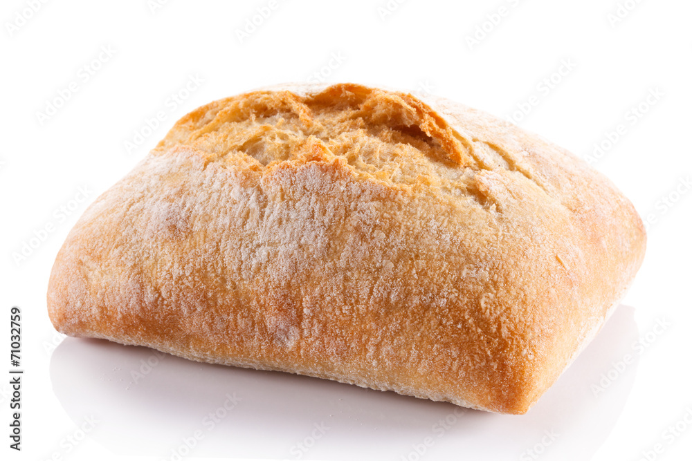 Bread roll on white background