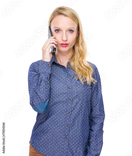 Woman talk to cellphone