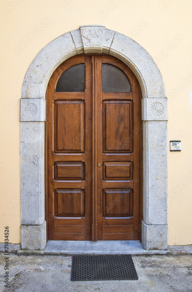 Wooden door. Viggianello. Basilicata. Italy.
