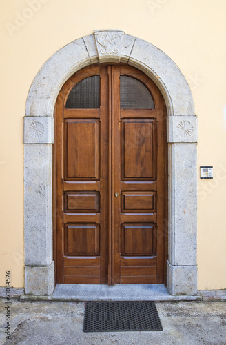 Wooden door. Viggianello. Basilicata. Italy.