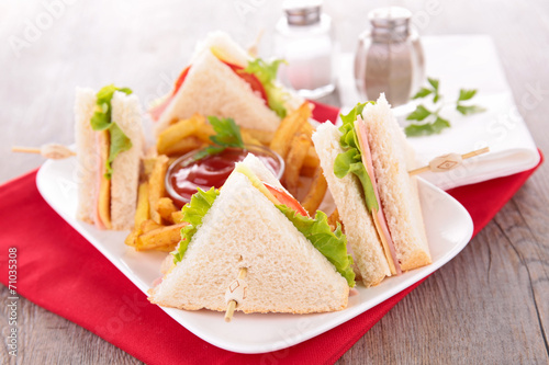 sandwich and french fries
