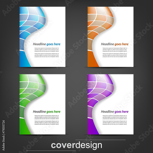 Set of corporate flyer, poster template or cover design