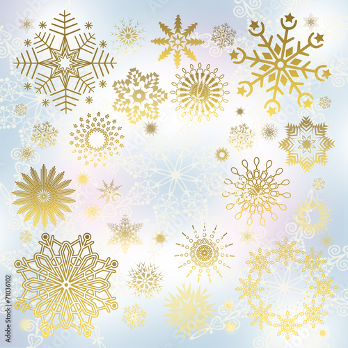 .Collection of snowflakes (set of snowflakes) illustration.