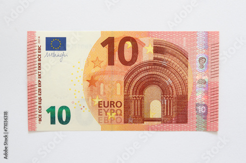 Vorderseite neuer Zehn Euro Geldschein aus der Europa-Serie photo