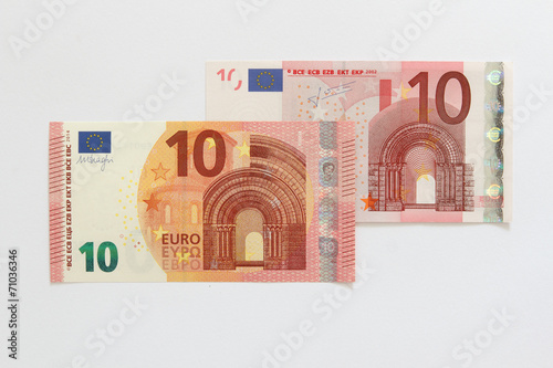 Alter und neuer Zehn Euro Geldschein photo