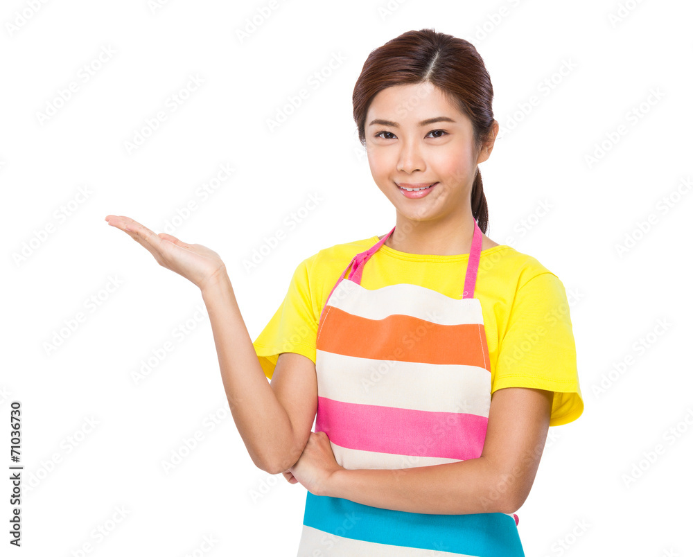 Housewife with hand present