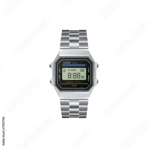 vector realistic wrist watch