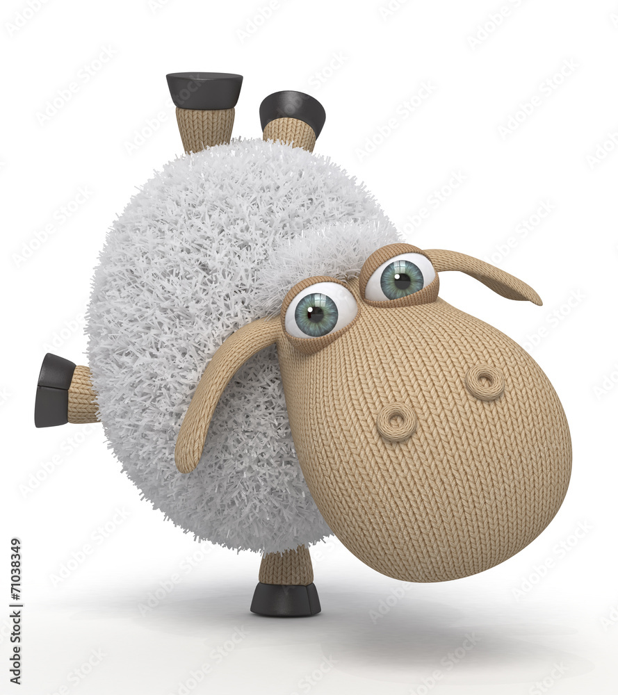 Naklejka premium 3d ridiculous sheep