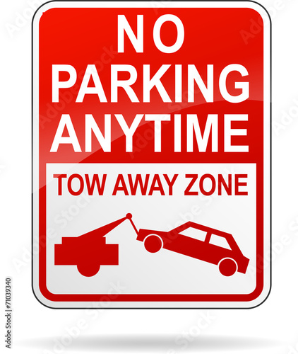 Vector no parking anytime sign