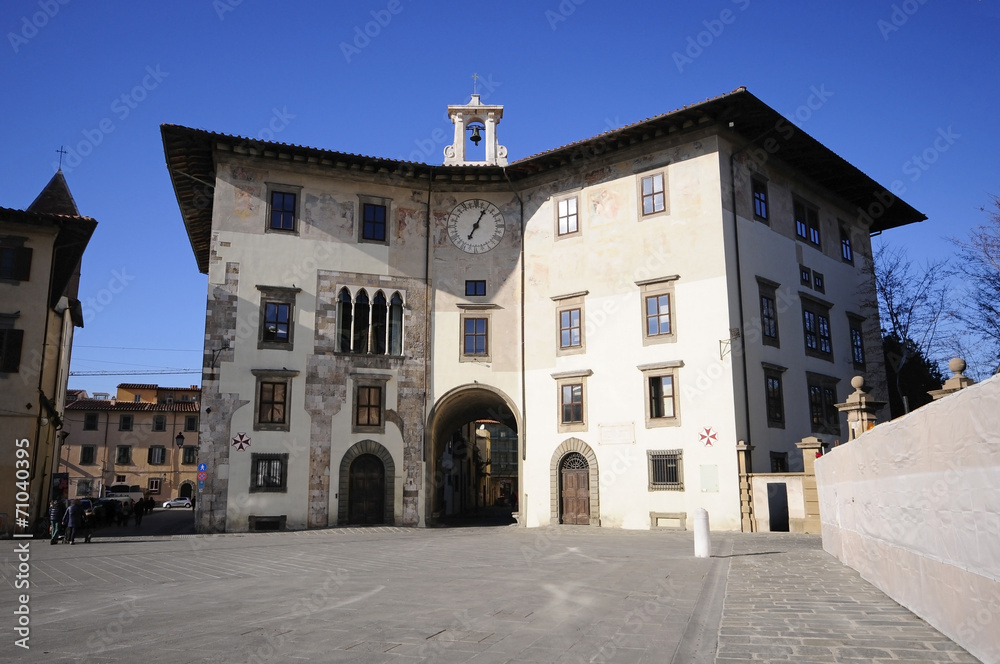 Ancient building in the square of the Scuola Normale di Pisa