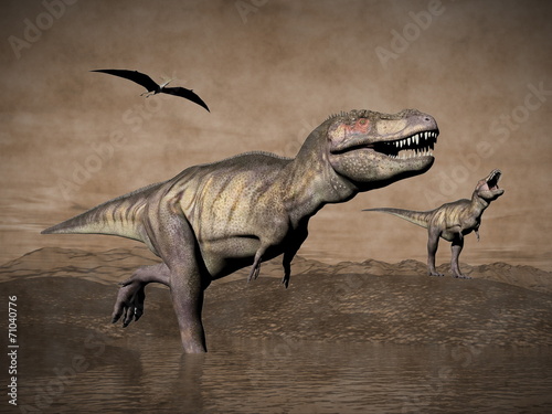 Tyrannosaurus dinosaurs - 3D render