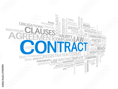 CONTRACT Tag Cloud (agreement terms and conditions signature) #71041194