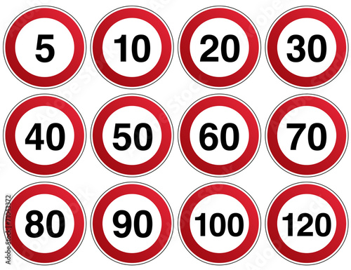 Verkehrszeichen Geschwindigkeit Vorlage