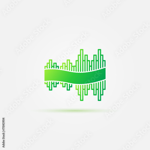 Bright green sound wave music icon