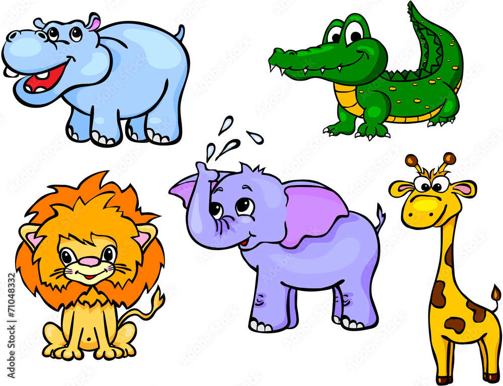 Fototapeta premium animals wild set first