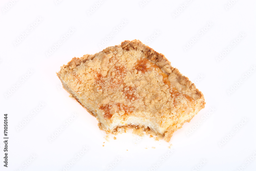 piece of shortbread cake on a white background piece of shortbread cake on a white background